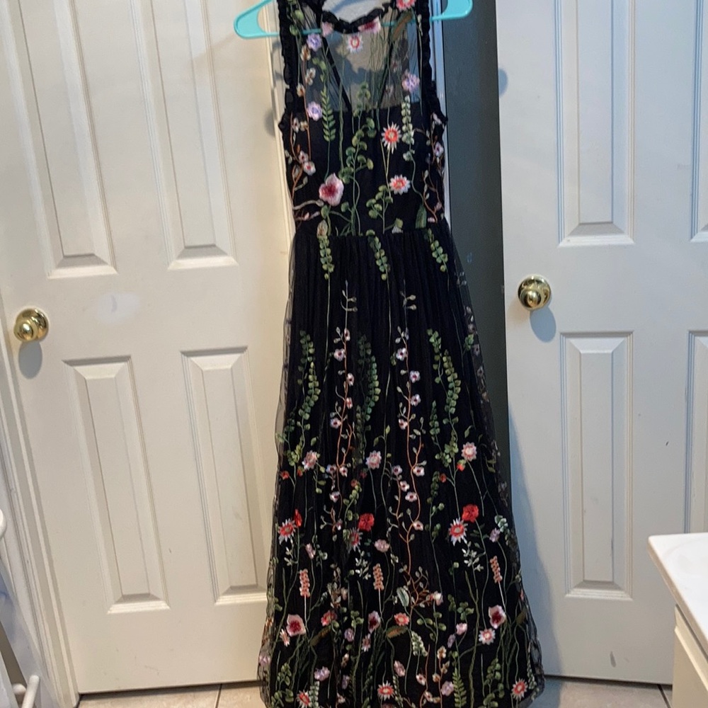 Black floral dress. Size 1.